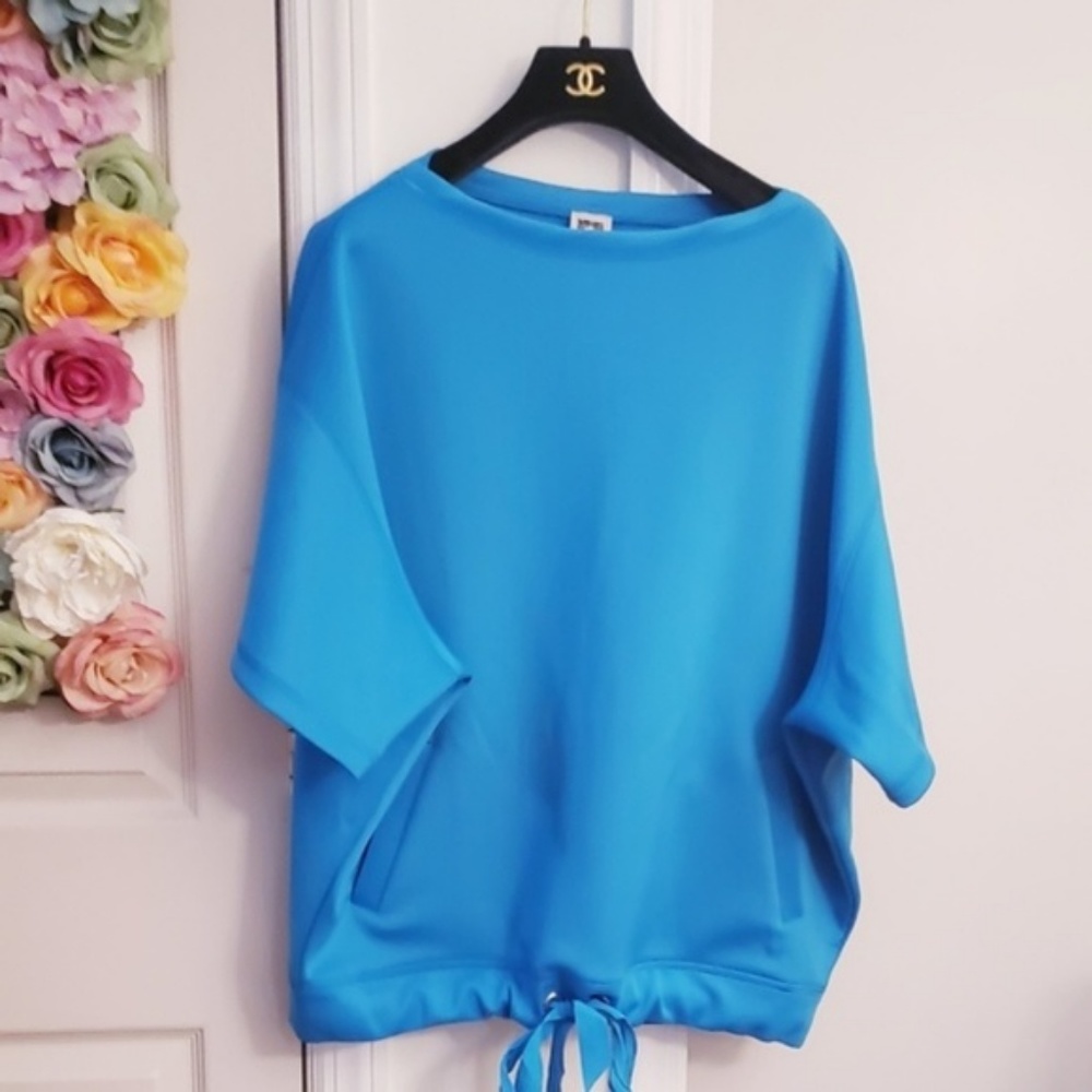 New ANNE KLEIN L XL Blue top Oversize